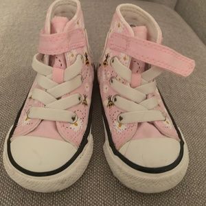 Toddler girls pink bumblebee converses